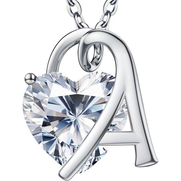 ForeverLove Heart Necklaces for Women 4-2 Carats Heartshap Moissanite Silver P